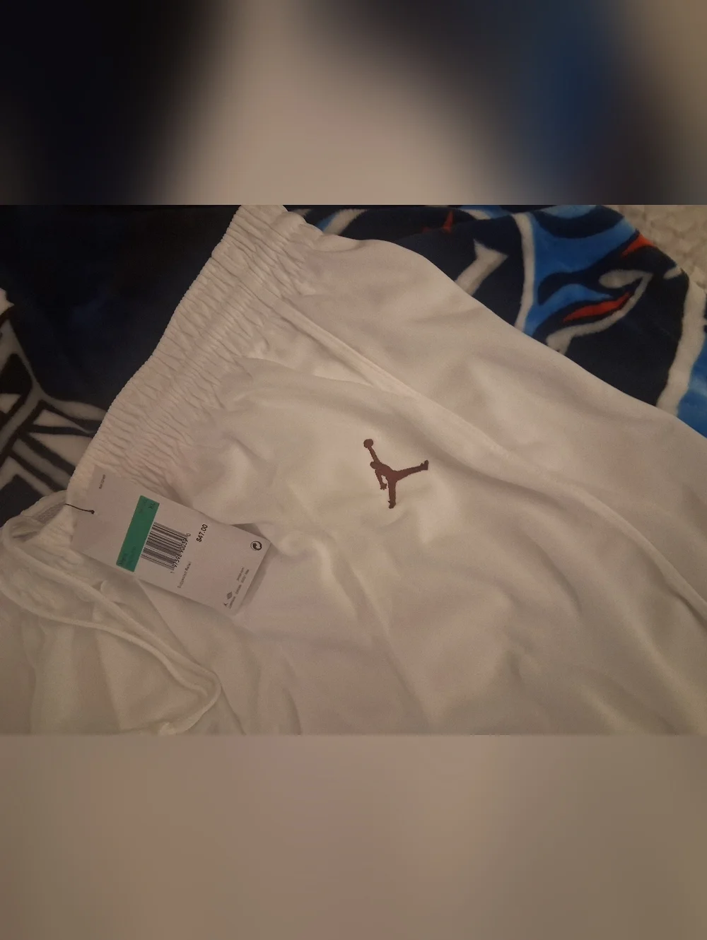 Jordan Men’s White Basketball Shorts with Maroon Trim